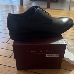 To Boot Black Leather Plain-Toe Derby Brand New